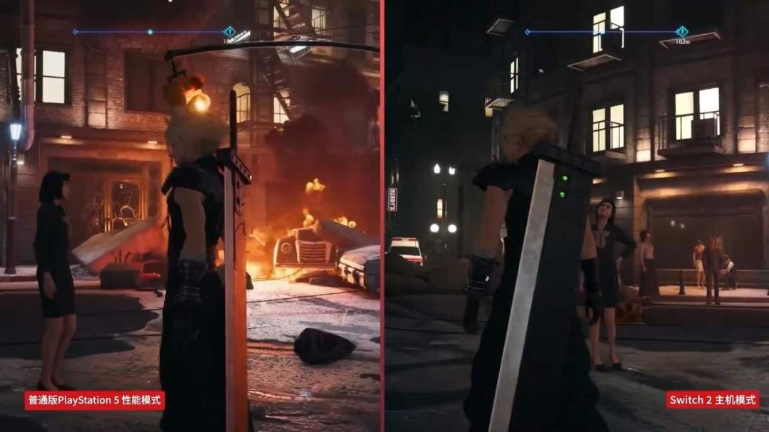 《最终幻想7：重制版》NS2与PS5版画面对比 看看差别！