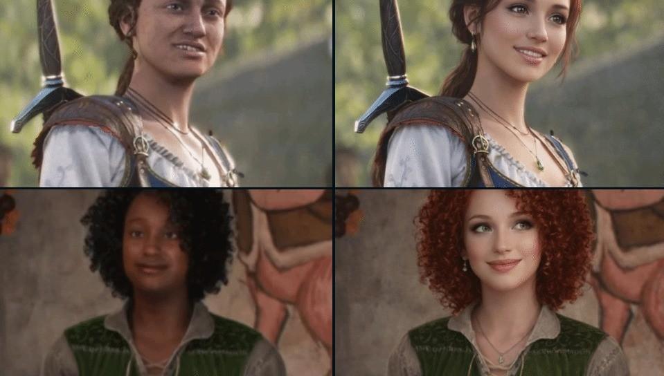 网友将《神鬼寓言4》NPC大妈改成黑美人 顺眼多了！